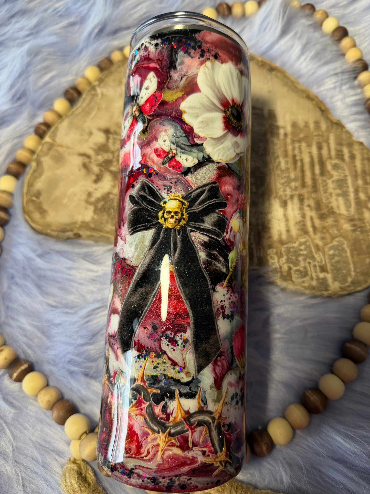 Gothic flowers 30oz skinny