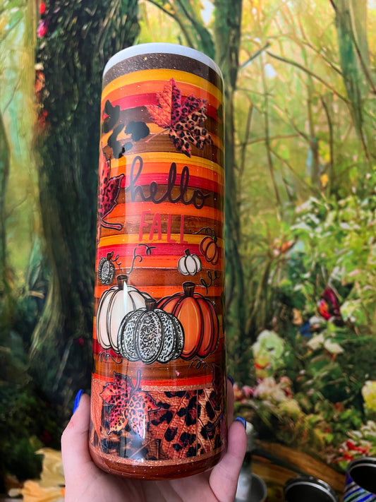 Pumpkin & Leaves 30oz skinny