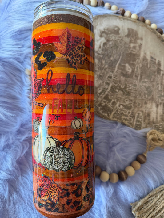 Pumpkin & Leaves 30oz skinny